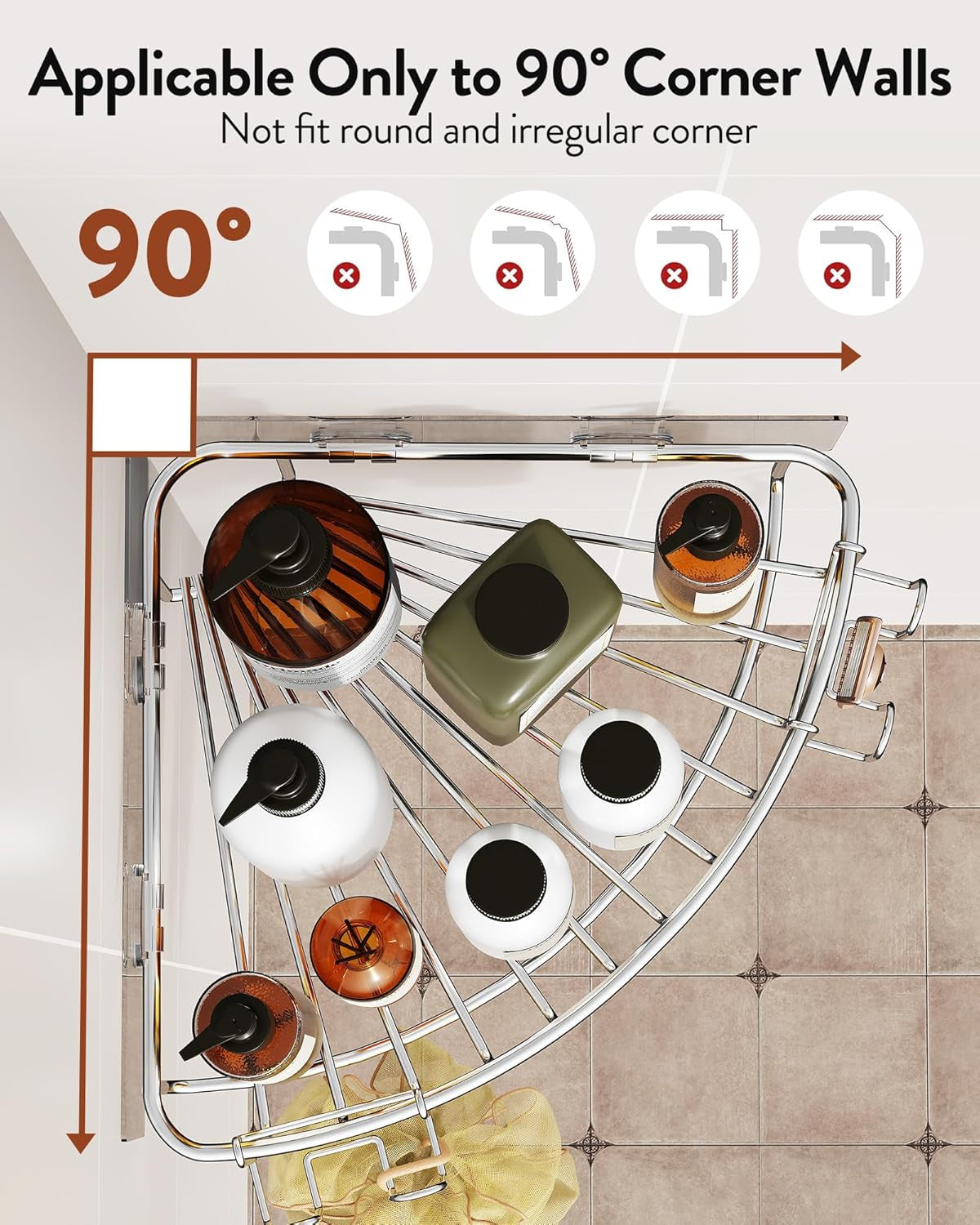 corner-shower-caddy-stainless-steel-with-hooks-wall-mounted-bathroom-shelf-storage-organizer-adhesive-no-drilling-2-pack-silver-only-for-90-degree-corner