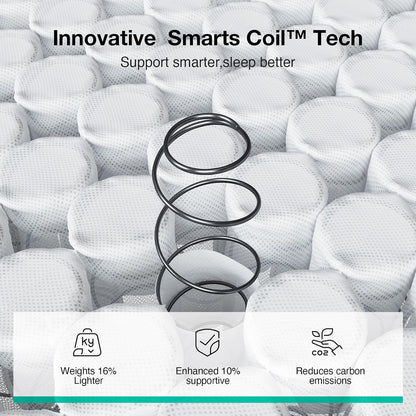 8 Inch Twin Size Mattress,Twin Hybrid Mattress | Pocketed Coils & Gel-Infused Memory Foam for Back Pain Relief & Contour Support Mattresses in a Box Certipur-Us Certified3