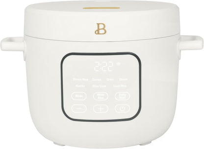 14 Cup Electric Rice Cooker, Programmable Grain Cooker with Automatic Keep Warm, Touch Display, Ceramic Nonstick Inner Pot and Steam Tray (White Icing)1
