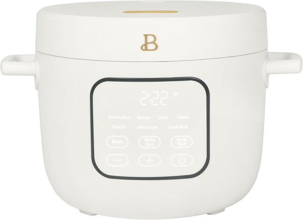 14 Cup Electric Rice Cooker, Programmable Grain Cooker with Automatic Keep Warm, Touch Display, Ceramic Nonstick Inner Pot and Steam Tray (White Icing)1