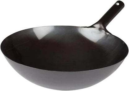 16" Black Carbon Steel Commercial Wok | Integral Handle, Even Heat Distribution, Great for Stir Fry, Sauteing, Frying and Restaurant Kitchens1