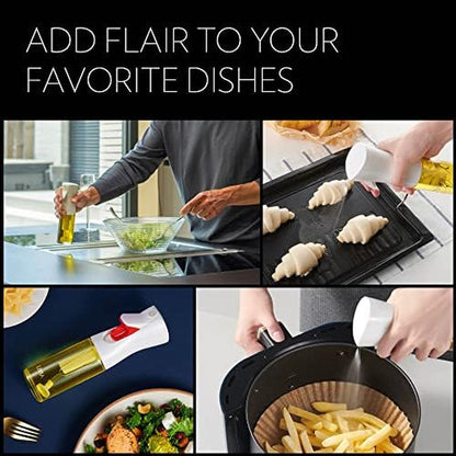 OLIVIA. the Original Advanced Oil Sprayer for Cooking, Salads, Bbqs and More, Continuous Spray with Portion Control, Trusted by Chefs. Patented Technology. (Glass Bottle) (Golden Leaves) | Portion Control Mist for Air Fryer, Salad, BBQ, Refillable & Reusable, Fine Mist Olive Oil Kitchen Sprayer, Anti-Drip8