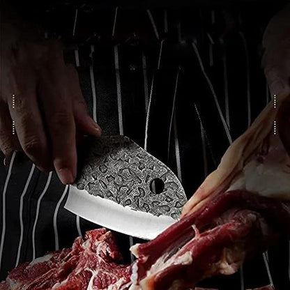 Meat Cleaver Knife, Hand-Forged Boning Knife Fish Killer Knife Kitchen Segmentation Knife Meat Cleaver Stainless Steel Vegetable Cutting Knife (Color : Small)7