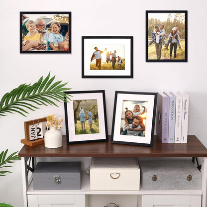 8X10 Picture Frame Set of 12 with Plastic Cover, PVC, Black7