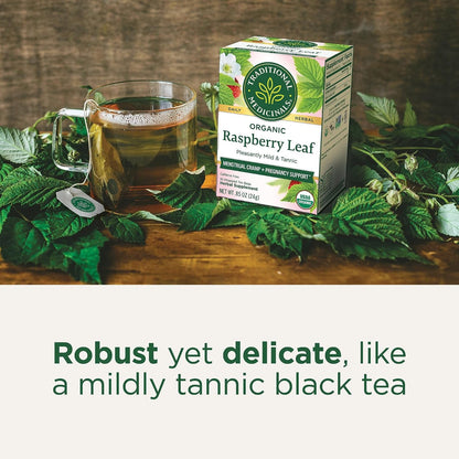 Organic Raspberry Leaf Herbal Tea, Eases Menstrual Cramps & Supports Healthy Pregnancy, (Pack of 1) - 16 Tea Bags4