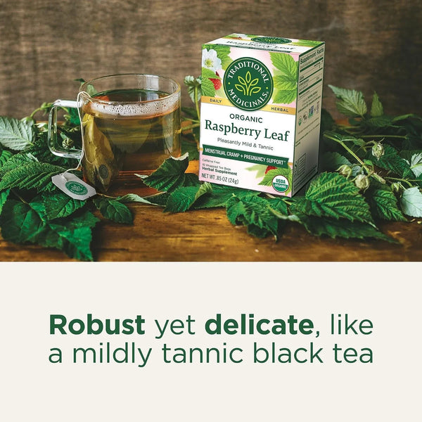 Organic Raspberry Leaf Herbal Tea, Eases Menstrual Cramps & Supports Healthy Pregnancy, (Pack of 1) - 16 Tea Bags4