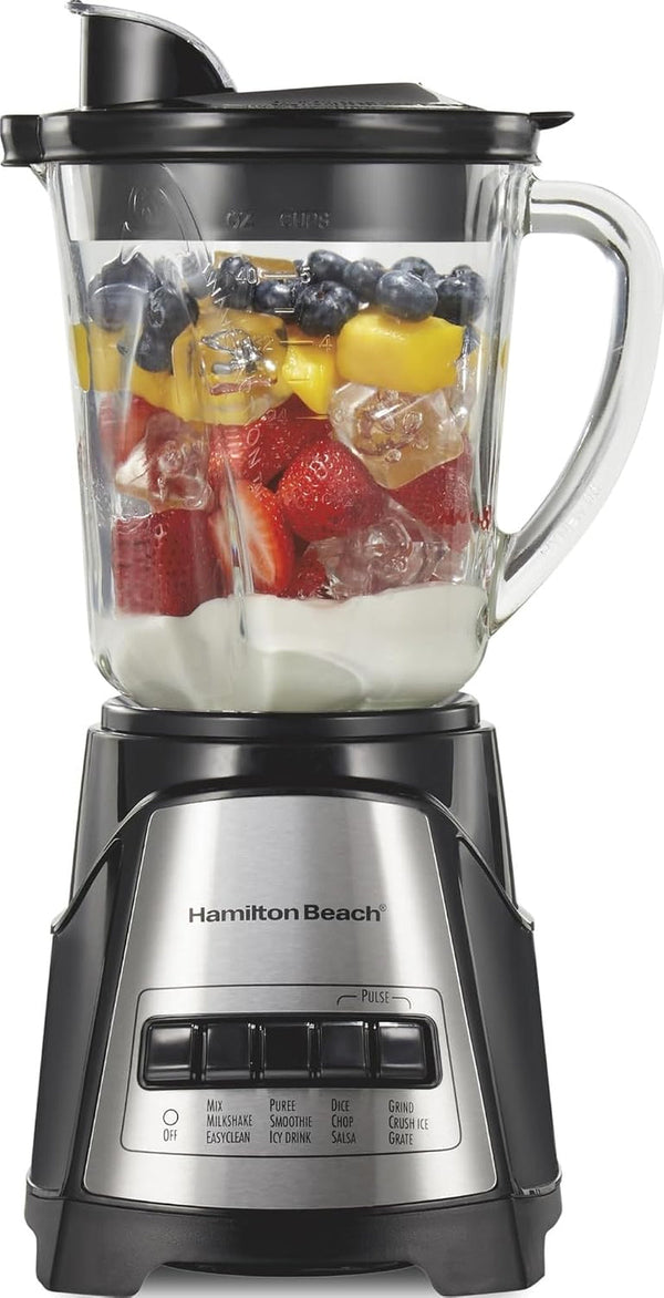 Power Elite Blender for Smoothies with Wave Action System | 40 Oz. Glass Jar | 12 Functions Including Puree, Crush Ice | 700 Watts | Black | 58148AG1