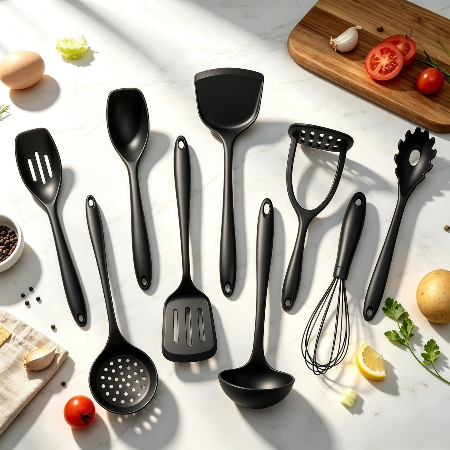 thickened-silicone-cooking-utensils-set-10pcs-nonstick-kitchen-utensil-set-with-solid-handle-heat-resistant-silicone-spatula-set-for-cooking-bpa-free-utensils-set-with-potato-masherblack