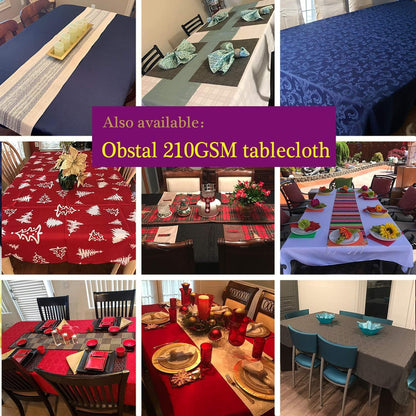 210 GSM round Red Tablecloth - Oil-Proof Spill-Proof Waterproof Table Cloth, Christmas Decorations Fabric Table Cover Protector for Holiday Party (Rio Red, 60 Inch Diameter)7