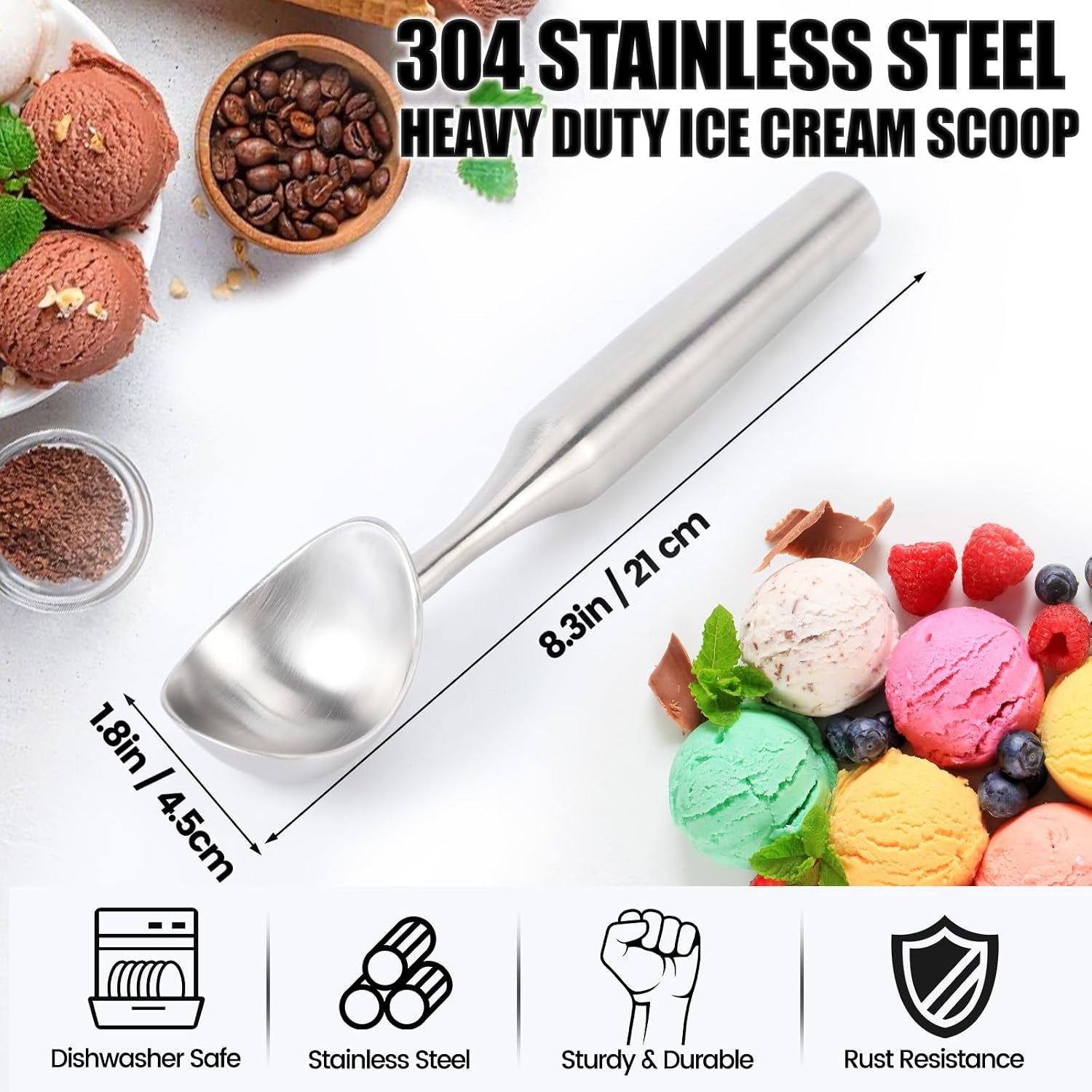 stainless-steel-ice-cream-scoop-heavy-duty-ice-cream-scooper-with-ergonomic-handle-one-piece-metal-ice-cream-spoon-for-gelato-sorbet-cookies-durable-easy-to-use-dishwasher-safe