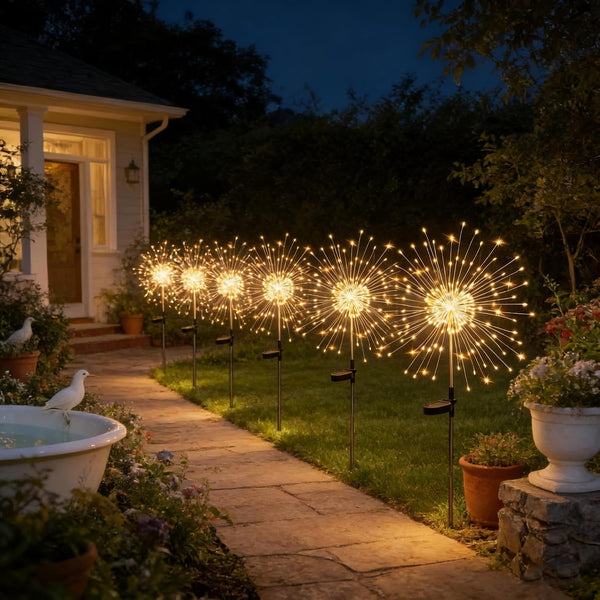 Solar Garden Lights Outdoor,Waterproof Garden, 2PC 200 LED Twinkling Firework Lights Decorative with 8 Modes,Decor for Yard Patio Pathway Lawn for Yard outside Fairy Decorative7