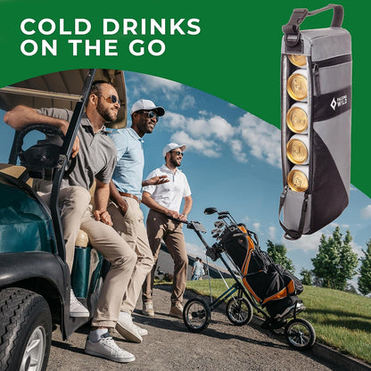 Golf Cooler Bag plus 2 Ice Packs - Keeps Drinks Cold for Hours | Holds 6 Cans, Fits Discreetly in Golf Bags, Comfortable Carry Strap, Insulated Beer Sleeve, Useful Golf Accessories and Gifts2