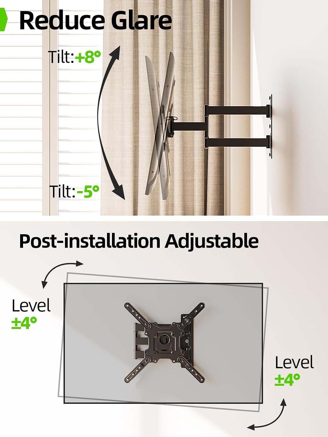 tv-wall-mount-for-most-26-60-inch-tvs-up-to-77-lbs-full-motion-wall-mount-tv-bracket-with-swivel-tilt-single-stud-design-for-corner-max-vesa-400x400mm-fit-most-32-40-42-43-50-55-60-tvs