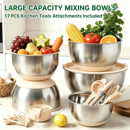 Mixing Bowls with Airtight Lids, Stainless Steel Mixing Bowls Set3