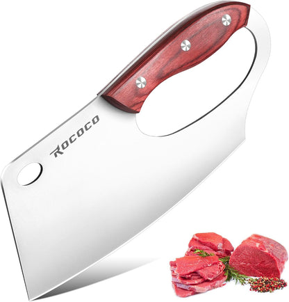 Effort Saving Meat Cleaver - Red Wood Easy Handle Chef Knife1