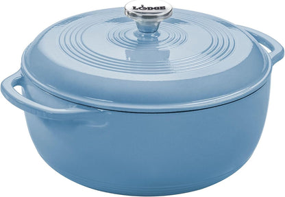 Essential Enamel Cast Iron Dutch Oven, 6 Quart, Storm Blue | Ideal for Bread Baking, Braising, Marinating & Slow Cooking, Features Moisture-Sealing Lid & Dual Handles1