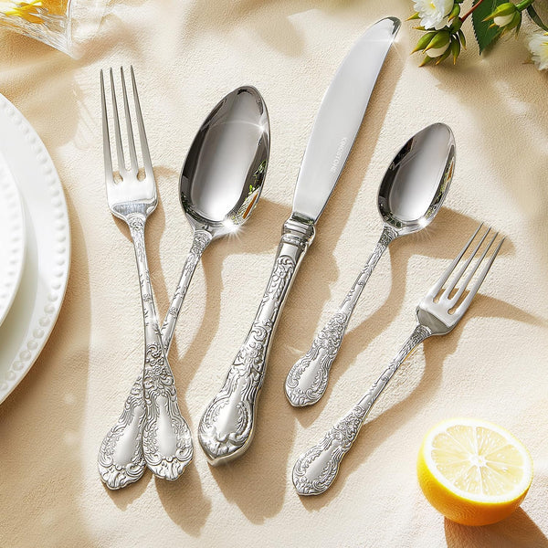 Silverware Set for 4, 20 Piece Flatware Set, 18/10 Stainless Steel | Vintage Carved Handles, Mirror Polished, Dishwasher Safe, Rust Resistant, for Home, Weddings & Housewarming3