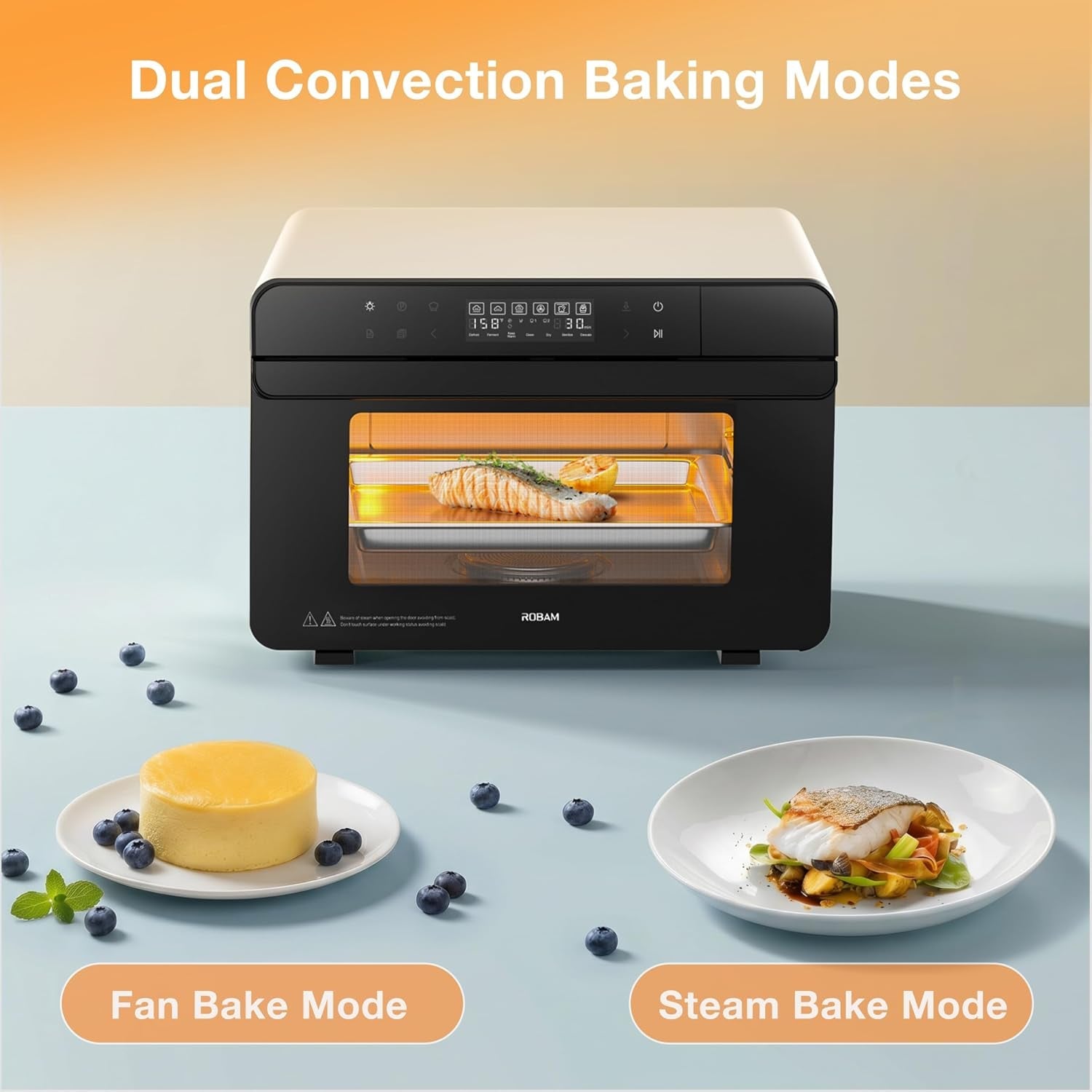 23qt-countertop-convection-steam-oven-air-fryer-toaster-oven-combo-combines-steam-cooking-air-frying-and-baking-with-30-presets-and-steam-self-clean-function-touchscreen-control-green