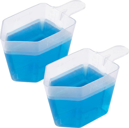 2Pcs 4Oz Plastic Measuring Cups Clear Measuring Scoop Lawn Garden Measuring Cups with Easy-Read Scale for Protein Powder,Chemicals,Oil,Pool1