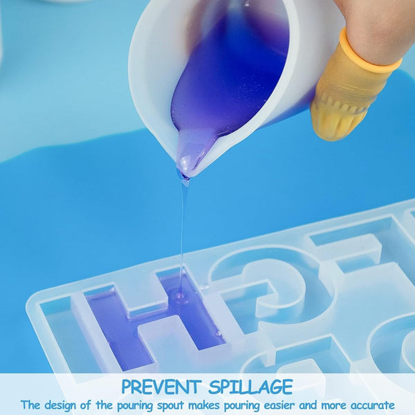 Silicone Measuring Cups Tool Kit for Resin, Non-Stick 250 & 100Ml Epoxy Mixing Cups, Reusable Resin Supplies with Silicone Mat, Stir Sticks, Pipettes, Cups for Molds, Jewelry Making4