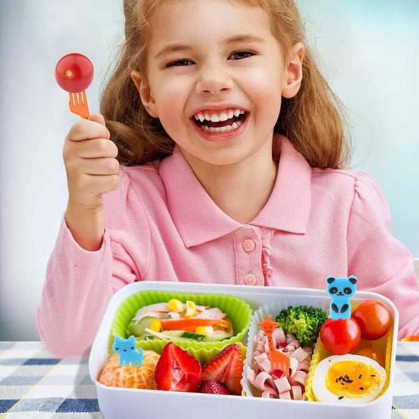 60 Pcs Silicone Lunch Box Dividers with Animal Food Picks,Reusable Lunch Bento Box Accessories for Kids,Lunchbox Supplies Accessories,Back to School Lunch Essentials,Silicone Cupcake Liners3