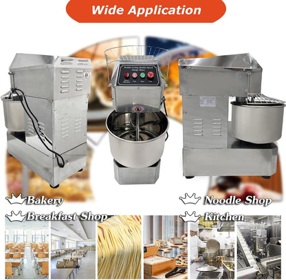 Commercial Dough Mixer Machine Electric Food Mixer with Double Action Double Speed Spiral Mixing for Schools Bakeries Restaurants Pizzerias 110V 20L Capacity8