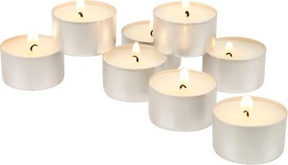 100 Pack Unscented 8 Hour Extended Burn Time Tea Light Candles, White, 100 Count1