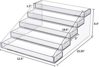 Wide Clear Acrylic Spice Rack for Countertops- 5 Tier4