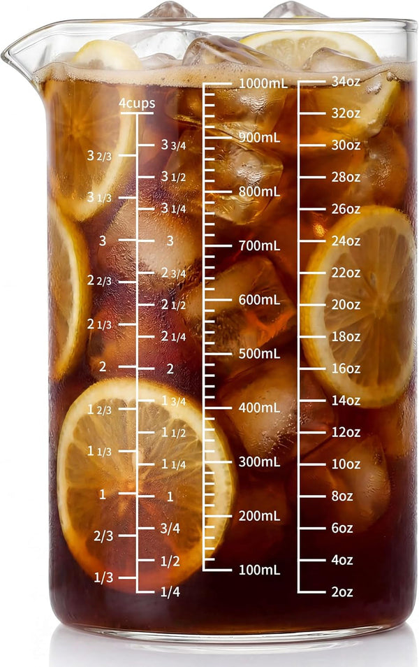 1000Ml Glass Measuring Cup with Markings Borosilicate1