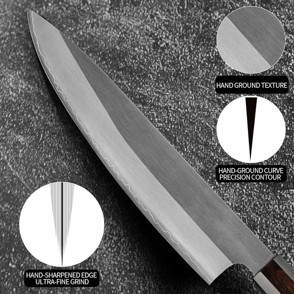 Japanese Chef Knife, 8 Inch Handcrafted 3-Layer AUS-8 Sharp Kitchen Knife3