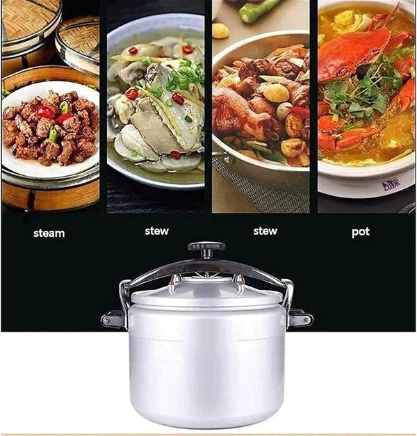 Multi-Function Pressure Cooker，Large-Capacity Aluminum Alloy Explosion-Proof High Pressure Cooking for Gas Stove Soup Stew Pot (Color : Silver, Size : 9L)6