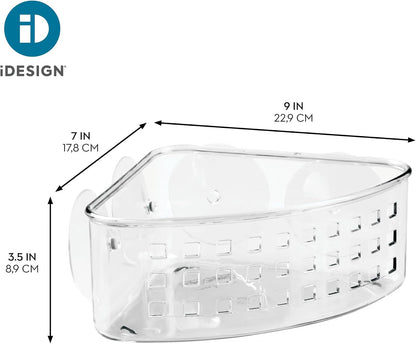 Plastic Suction Cup Corner Shower Basket, Clear4