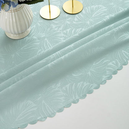 Round Tablecloth 60 Inch Jacquard Table Cloths Waterproof Washable Wrinkle Free Leaves Soft Fabric Tables Cover for 20-48”Table-Dinning Outdoor Birthday Party Kitchen & Linens(Aqua)5