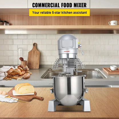 10Qt Commercial Food Mixer with Timing Function， Commercial Mixer 500W Stainless Steel Bowl Heavy Duty Electric Food Mixer Commercial with 3 Speeds Adjustable, Perfect for Bakery Pizzeria2