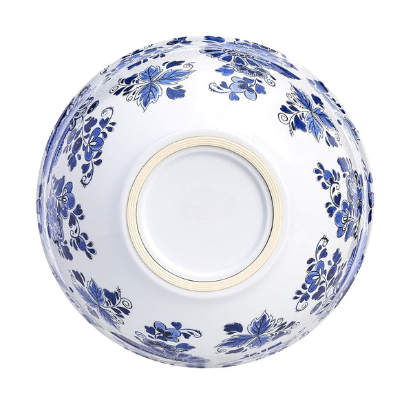 Mixing Bowls with Lids, Nesting Melamine Serving Bowls, Non-Slip Base, BPA Free, Dishwasher Safe, 5 Sizes, Blue and White Floral, Set of 104