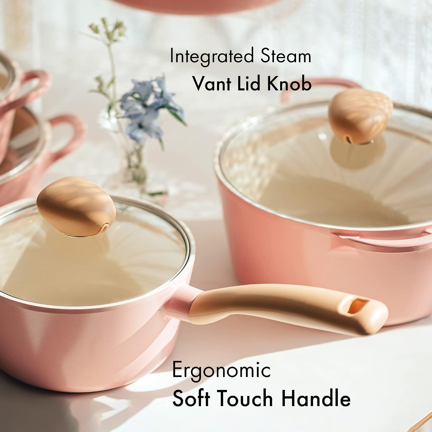 retro-5-piece-ceramic-nonstick-cookware-set-pfoa-free-pots-and-pans-with-integrated-steam-vent-lid-knob-prevents-boil-over-and-heat-resistant-silicone-grips-for-safer-cooking-at-kitchen-pink