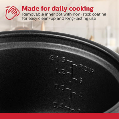 16-Cup Cooked (8-Cup Uncooked) Rice Cooker, Black – One-Touch Operation with Cook & Keep Warm Functions, Perfect for Rice, Quinoa, Oatmeal, Stews & Grains4