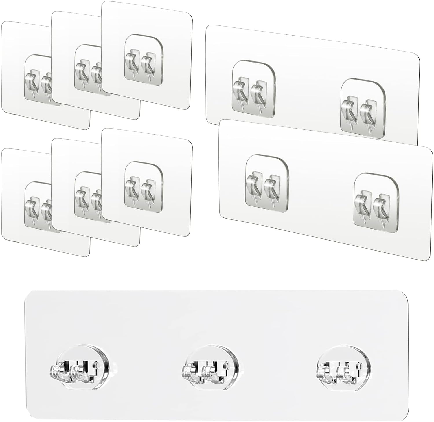 9pack-adhesive-shower-caddies-kit-transparent-bathroom-storage-accessories-with-claw-patches-for-wall-mounted-shelves-and-organizer-hooks