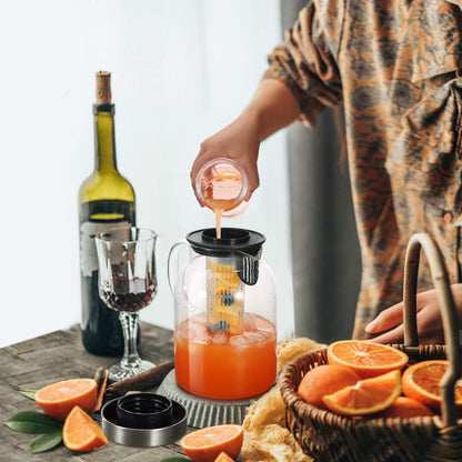 Glass Water Pitcher, Fruit Infuser Pitcher with Removable Lid, High Heat Resistance Infusion Carafe for Hot/Cold Water, Flavor-Infused Beverage & Iced Tea - 2 Qt4