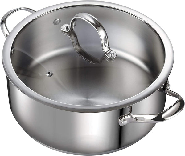 7 Quart Stock Pot, Stainless Steel Cooking Pot with Lid | Induction Compatible, Oven Safe and Dishwasher Safe Stock Pot with Lid for Soups, Stews, Pasta and Family-Size Meals1