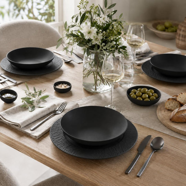 Villeroy & Boch Manufacture Rock 12 Piece Dinnerware Set, Matte Black5