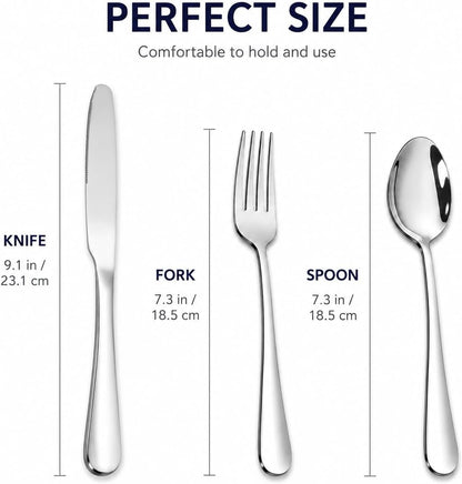 Silverware Set, Stainless Steel Knives Spoon Forks Set for Home, Kitchen and Restaurant, Mirror Polished& Dishwasher Safe (12Pcs-Silverware Set)6