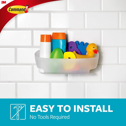 Shower Caddy, Clear Frosted, 1-Caddy, 4-Water Resistant Strips, Organize Damage-Free5