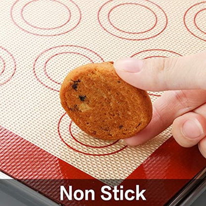 Baking Sheet with Cooling Rack, Baking Mat Set, Set of 6 | Stainless Steel Cookie Pan with Cooling Rack, 2 Sheets + 2 Racks + 2 Mats,Baking Pan, Size 16 X 12 X 1 Inch Easy Clean6