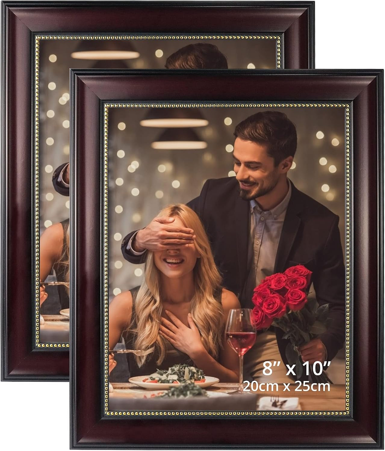 8x10-picture-frame-for-tabletop-display-and-wall-mounting-wooden-2-pieces-mahogany-with-gold-beaded-collage-brown