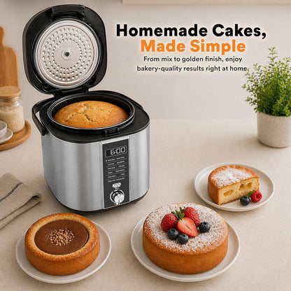 Top Chef 11-In-1 Digital Multicooker with Rice Cooker, Slow Cooker, Yogurt Maker and Steamer, One-Touch Presets, LED Display, Nonstick Pot, Keep Warm, 6-Cup Capacity6