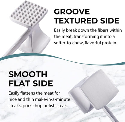 Meat Tenderizer Hammer with Comfortable-Grip Handle, Dual-Side Mallet for Kitchen, Heavy Duty Pounder for Tenderizing Steak, Beef and Fish3