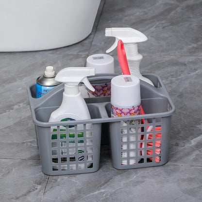 Portable Shower Caddy Basket Plastic Storage Basket with Compartments Grey3