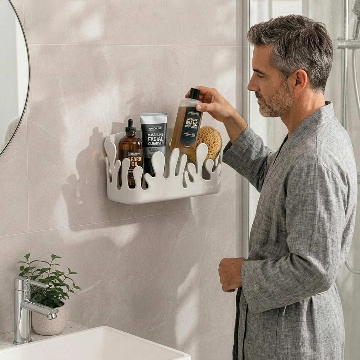 shower-organizer-2-pack-adhesive-shower-caddy-gray