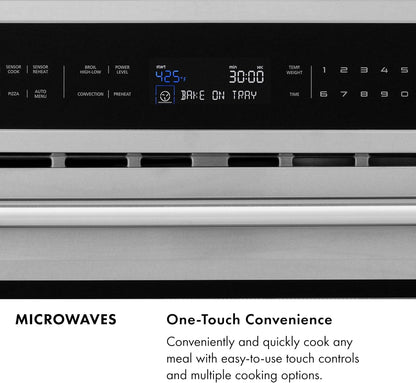 ZLINE Autograph Edition 24" 1.2 Cu. Ft. Built-In Microwave Drawer with a Traditional Handle in Stainless Steel and Gold Accents6